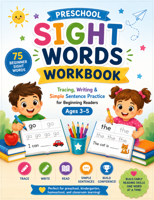 Preschool Sight Words Workbook